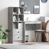 vidaXL Desk with Drawer 2 pcs Concrete Grey