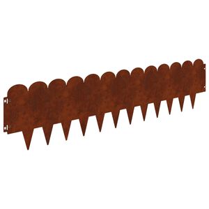 vidaXL Lawn Edging 30 pcs 103 x 25 cm Steel Rusty