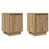 vidaXL Bedside Cabinets with LED Lights&nbsp;2 pcs Artisan Oak 38x34x50 cm