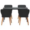 vidaXL Garden Dining Set with Cushion 5 pcs Black Poly Rattan