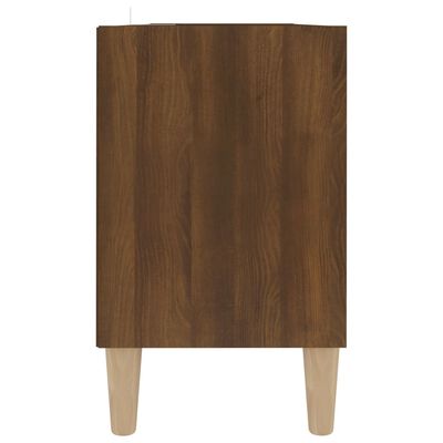 vidaXL TV Cabinet with Solid Wood Legs Brown Oak 103.5x30x50 cm
