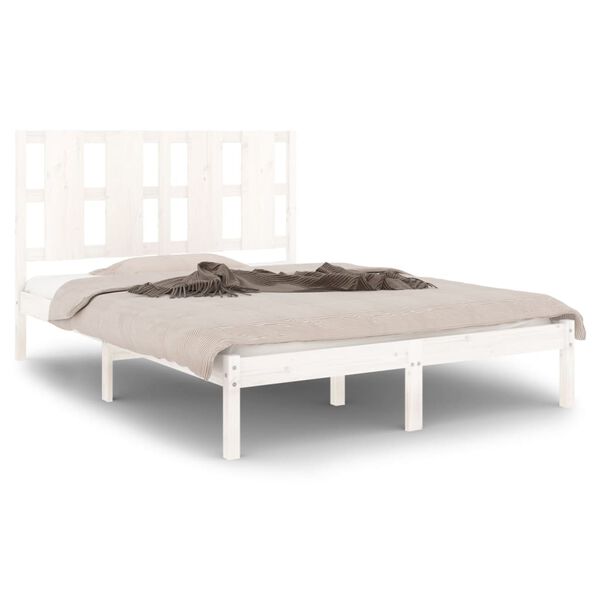 vidaXL Bed Frame without Mattress White 140x200 cm Solid Wood Pine