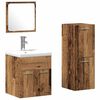 vidaXL Bathroom Furniture Set with Door 3 pcs Old Wood Engineered Wood