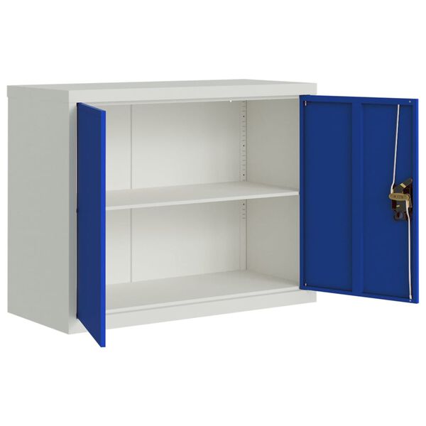 vidaXL File Cabinet Light Grey and Blue 90x40x70 cm Steel
