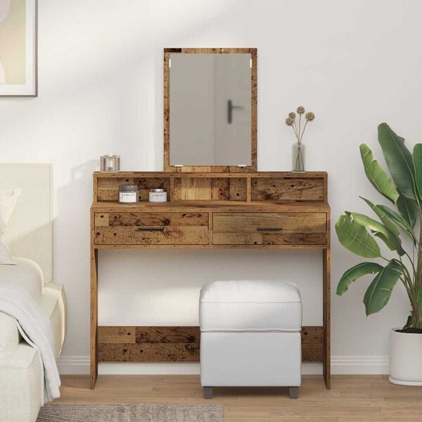 vidaXL Dressing Table Old Wood 100 x 41 x 140 cm Engineered Wood