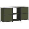 vidaXL Kitchen Storage Set with Shelf 3 pcs Olive Green Steel