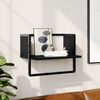 vidaXL Wall Shelf with Bar Black 40x25x30 cm
