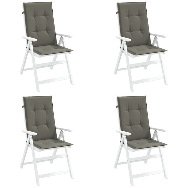vidaXL Highback Chair Cushions 4 pcs Melange Dark Grey 120x50x4 cm Fabric