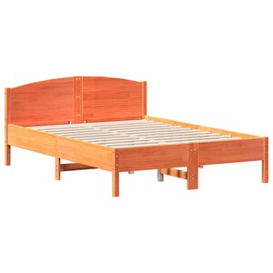 vidaXL Bed Frame without Mattress Wax Brown 140x190 cm Solid Wood Pine