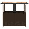 vidaXL Garden Table with Parasol Hole Brown 55x55x46.5 cm Poly Rattan