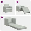 vidaXL Sofa Bed Light Grey 74 x 77 x 81 cm Velvet