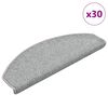 vidaXL Stair Mats 30 pcs 65x24x4 cm Light Grey Half Round Large