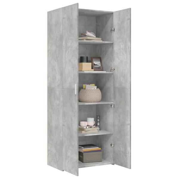 vidaXL Highboard Concrete Grey 70x42.5x185 cm Engineered Wood
