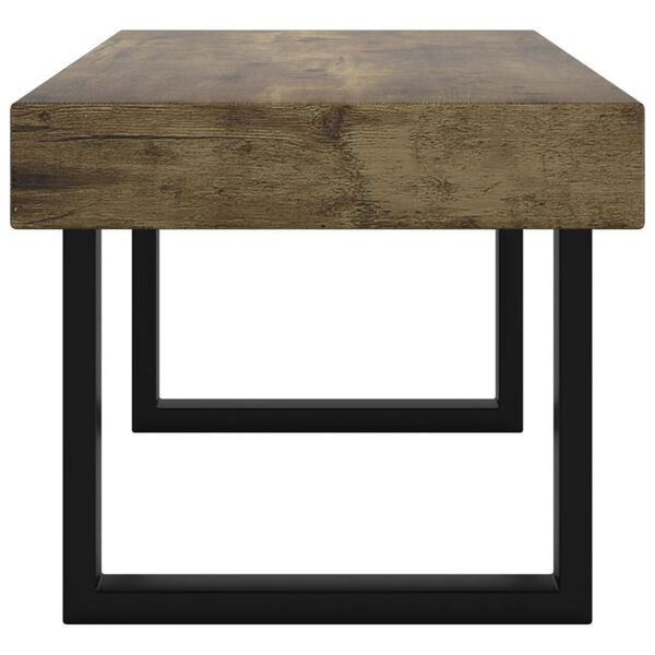 vidaXL Coffee Table Dark Brown and Black 90x45x40 cm MDF and Iron