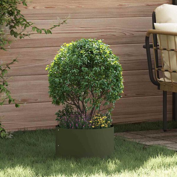 vidaXL Garden Planter Olive Green 30 x 30 x 20 cm Cold-rolled Steel