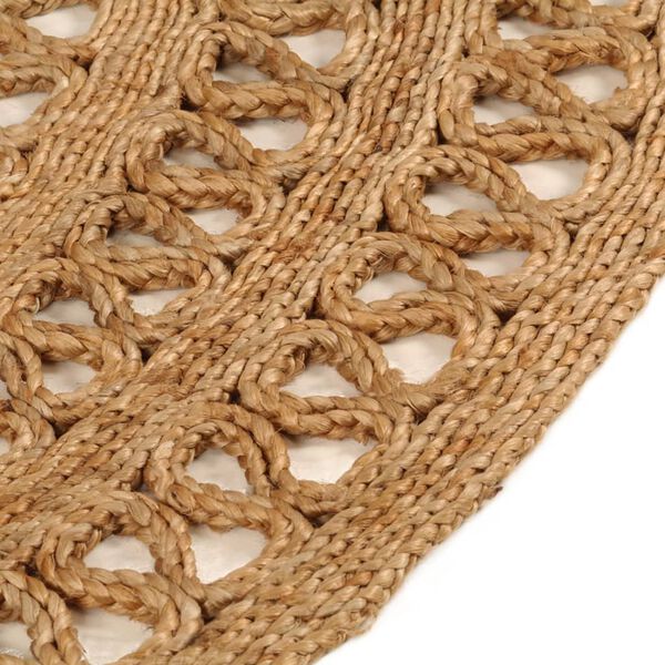 vidaXL Area Rug Hand-braided Jute 90 cm Round