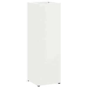 vidaXL Umbrella Stand with Storage White 15.5 x 15.5 x 49 cm Metal