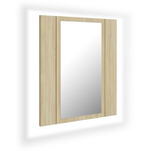 vidaXL LED Bathroom Mirror Cabinet Sonoma Oak 40x12x45 cm Acrylic