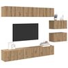 vidaXL TV Cabinet Set Wall-mounted Artisan Oak Engineered Wood