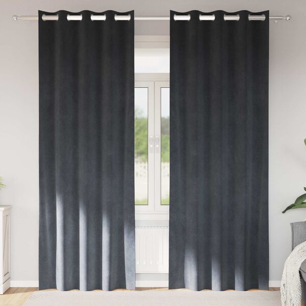 vidaXL Blackout Curtains 2 pcs Light Grey 140 x 260 cm Velvet