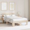 vidaXL Bed Frame with Headboard Natural 135 x 190 cm Solid Pine Wood