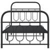 vidaXL Metal Bed Frame without Mattress with Footboard Black 90x200cm