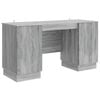 vidaXL Desk with Shelf Grey Sonoma 142.5 x 50 x 75 cm Engineered Wood