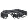 vidaXL Garden Sofa Set 13 pcs Black Aluminium