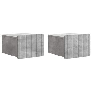 vidaXL Wall-Mounted Bedside Cabinet 2 pcs Concrete Grey