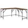 vidaXL Desk Smoked Oak 149x149x75 cm Engineered Wood