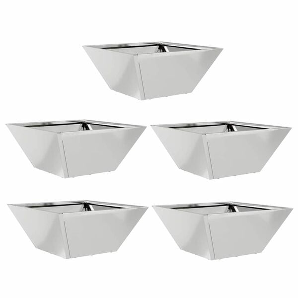 vidaXL Garden Planter 5 pcs Silver 35 x 35 x 15 cm Galvanised Steel