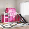 vidaXL Bunk Bed without Mattress with Slide and Curtains Pink 80x200 cm