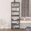vidaXL Book Cabinet/Room Divider Grey 60x30x199.5 cm Solid Wood Pine
