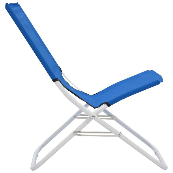 vidaXL Folding Beach Chairs 2 pcs Blue
