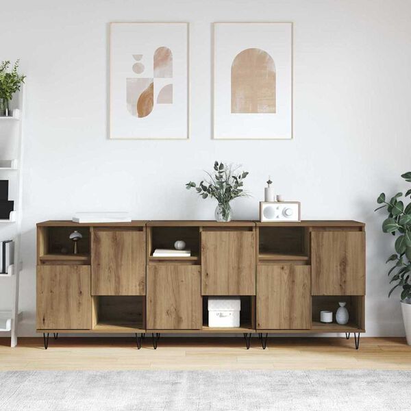 vidaXL Sideboard 3 pcs Artisan Oak 60 x 35 x 70 cm