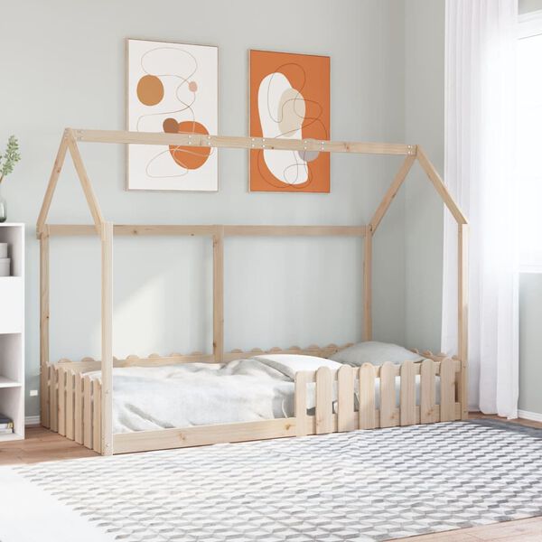 vidaXL Kids' House Bed Frame without Mattress 90x200 cm Solid Wood Pine