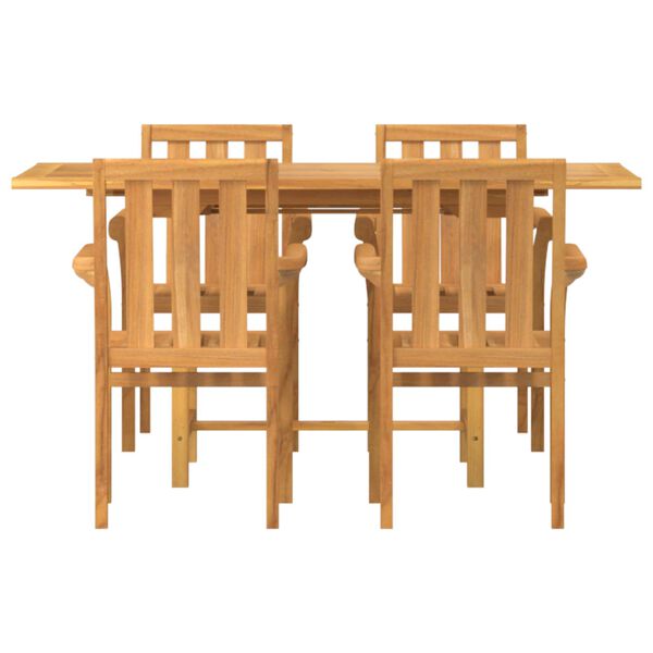 vidaXL Garden Dining Set 5 pcs Brown Solid Teak Wood