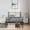 vidaXL Metal Bed Frame without Mattress with Footboard Black 100x190cm