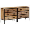 vidaXL Sideboards 2 pcs 70x35x70 cm Solid Rough Wood Mango