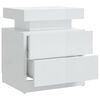 vidaXL Bedside Cabinet High Gloss White 45x35x52 cm Engineered Wood