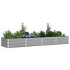 vidaXL Planter Light Grey 385 x 100 x 45 cm Galvanised Steel