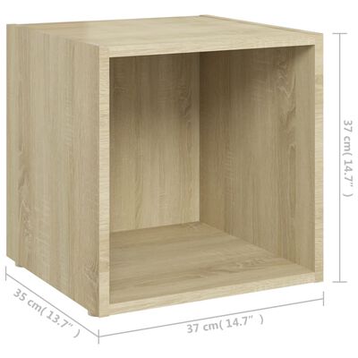 vidaXL TV Cabinets 4 pcs Sonoma Oak 37x35x37 cm Engineered Wood