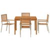 vidaXL Garden Dining Set 5 pcs Beige Poly rattan