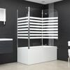 vidaXL Bath Enclosure 120x68x130 cm Tempered Glass Stripe