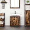 vidaXL Bathroom Basin Cabinet Smoked Oak 60x34.5x60 cm