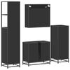 vidaXL 4&nbsp;Piece Bathroom Furniture Set&nbsp;Black Engineered Wood