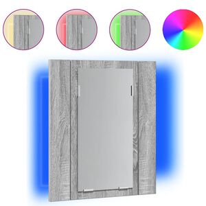 vidaXL LED Bathroom Mirror Cabinet Grey Sonoma 40x12x45 cm Engineered Wood