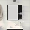 vidaXL Bathroom Mirror Cabinet with Door Black Oak 62.5 x 20.5 x 64 cm