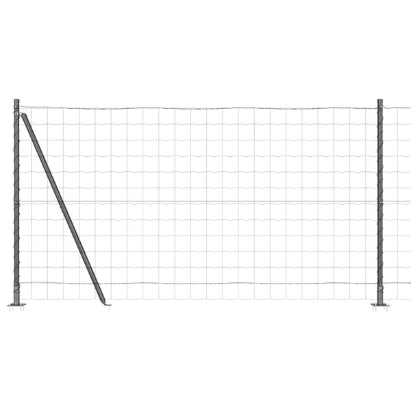 vidaXL Fence with Post Grey 1.2 x 25 m Steel