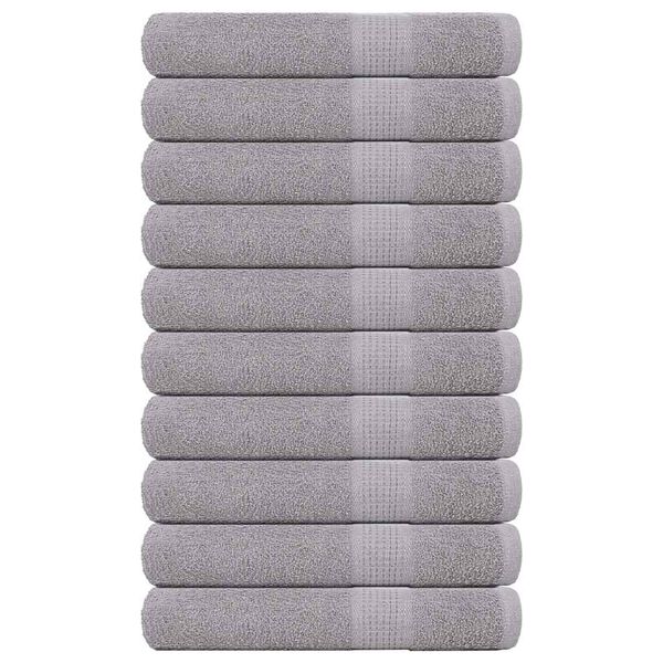 vidaXL Towels "FROGN" 10 pcs Grey 100x200 cm 360 gsm